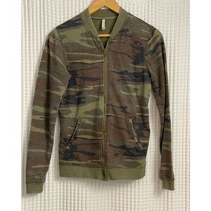 Camo Zip Up Sweater